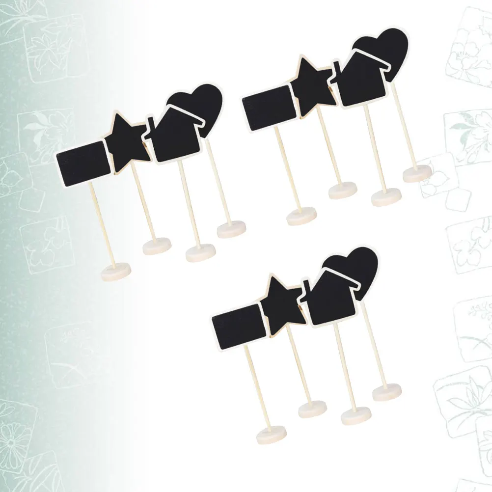 

15 Pcs Small Blackboard Crafts with Base Chalkboard Signs Mini Cartoon Writing Message