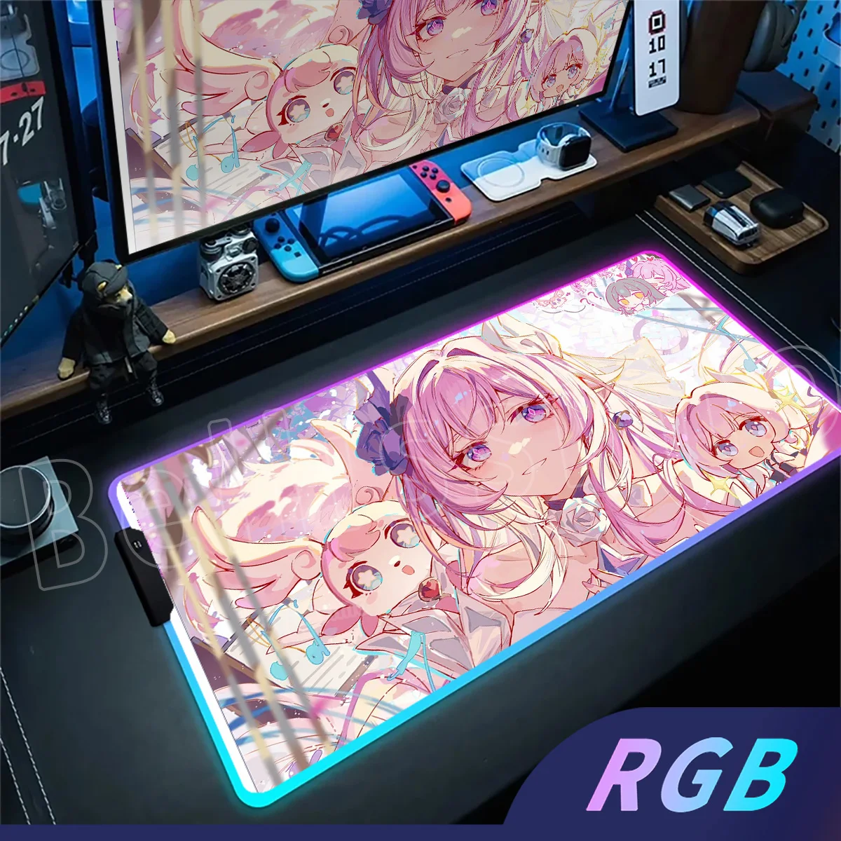 

Star Rail Cyrene Mouse Pad Anime Gaming Office Mouse Pad LED Table Pad Backlit Rubber Desktop XXL RGB Desk Mats Game Accessories