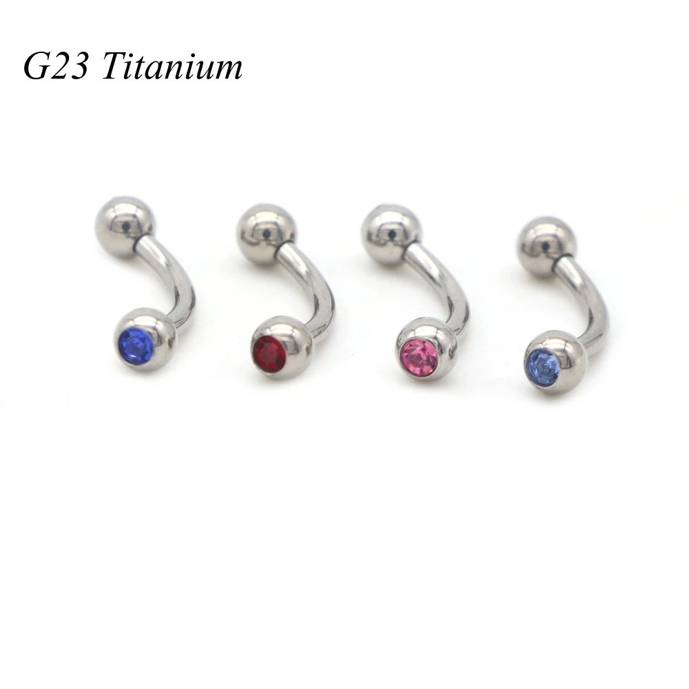 

50PCS F136 Titanium Curved Eyebrow Ring 16G Fashion Body Piercing Jewelry Wholesale