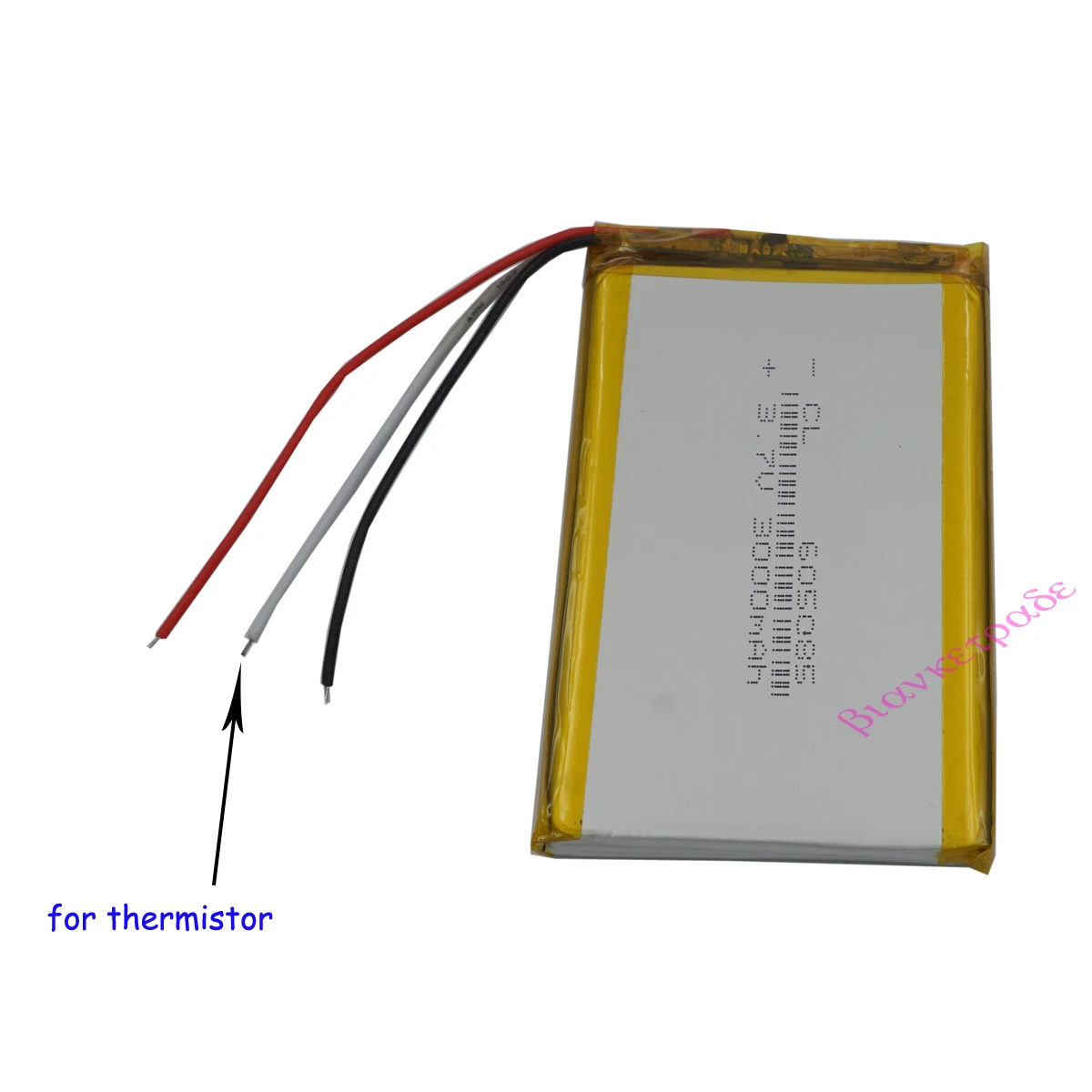 3.7V 3000mAh 11.1Wh 3 Wires Thermistor Lithium Polymer Li LiPo Battery 605085 For Car Camera PDA MID ipod Portable Tablet PC