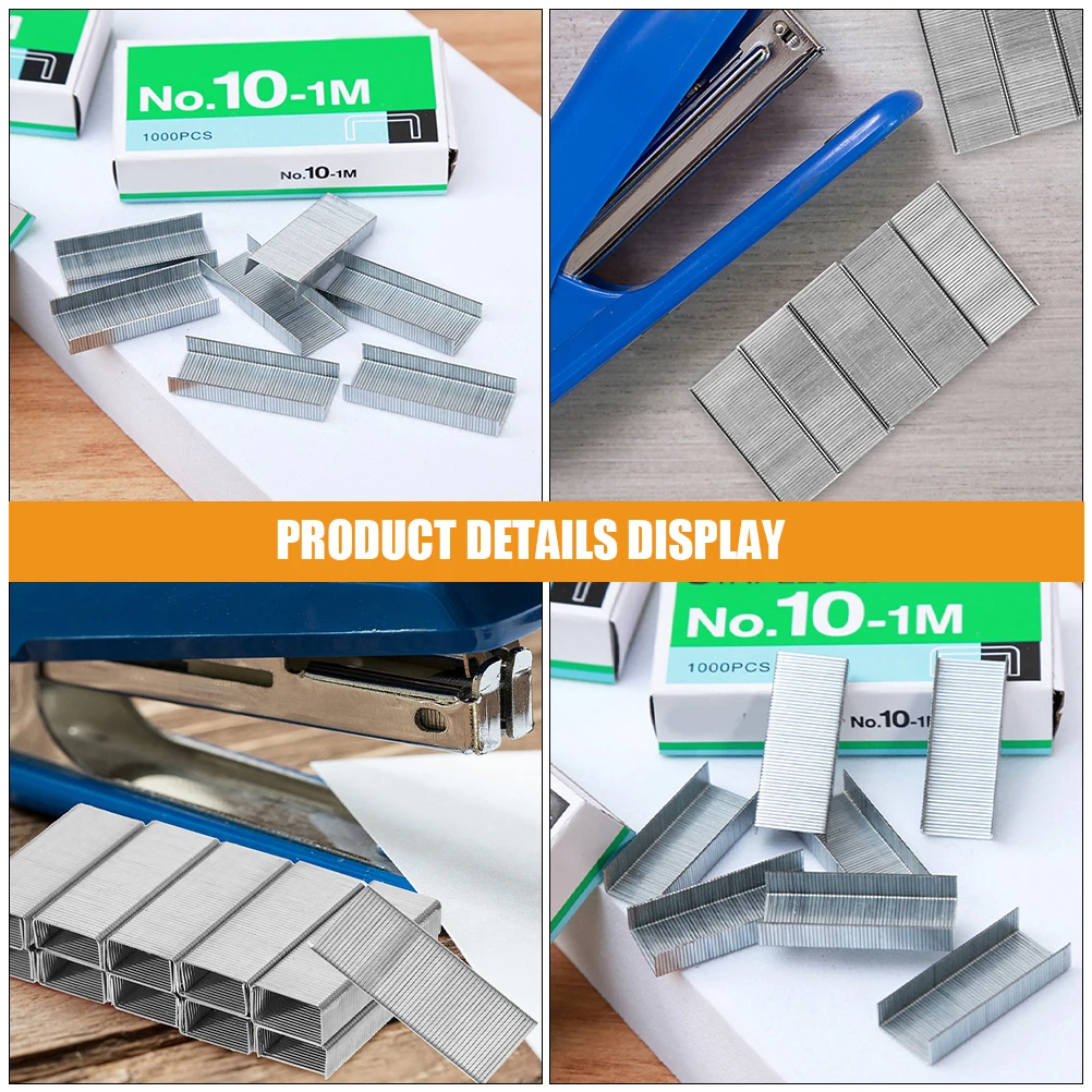 دبابيس صغيرة قابلة لإعادة التعبئة بالحجم القياسي من الفولاذ المقاوم للصدأ للدباسة رقم 10 للمنزل والمكتب والمدرسة تستخدم دباسة ورقية متعددة الأغراض #5