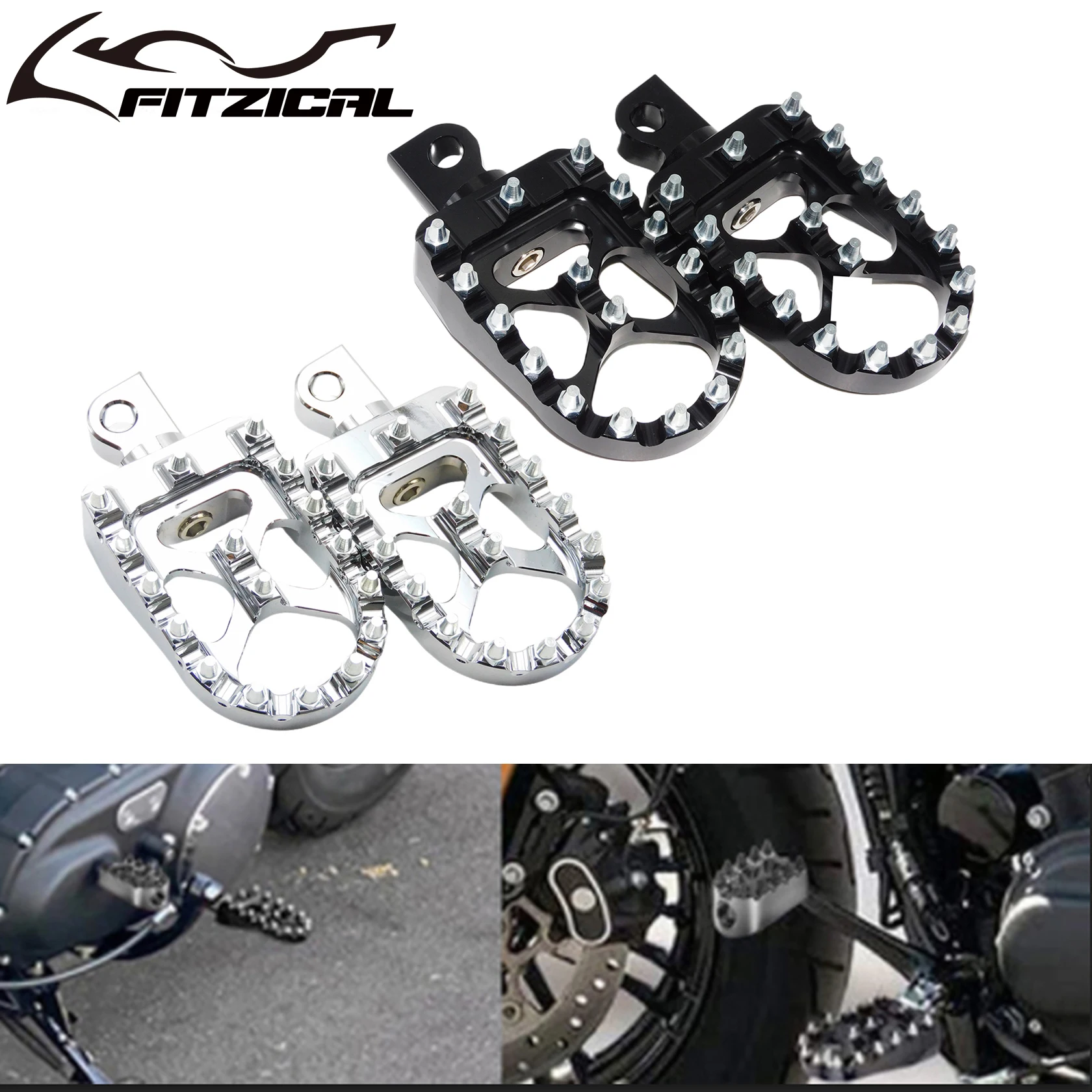 Motorcycle Footpegs Bobber 360 Roating Rear Footrests Foot Pegs For Harley Bobber Chopper Sportster XL883 Wide Glide Street Bob