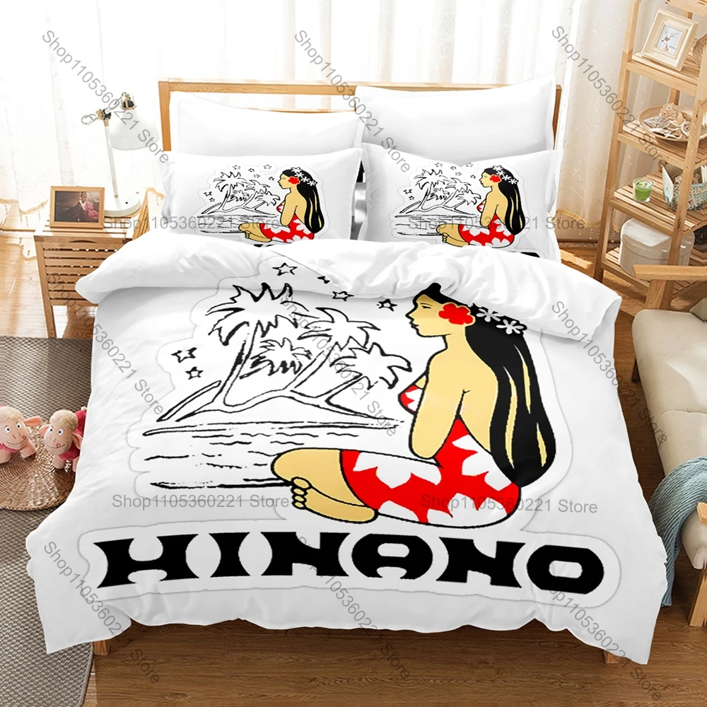 Cool Personality Hinano Tahiti Bedding Set New Anime Printed Duvet Cover Pillowcase Soft Microfiber Bedroom Decor Twin Full Quee
