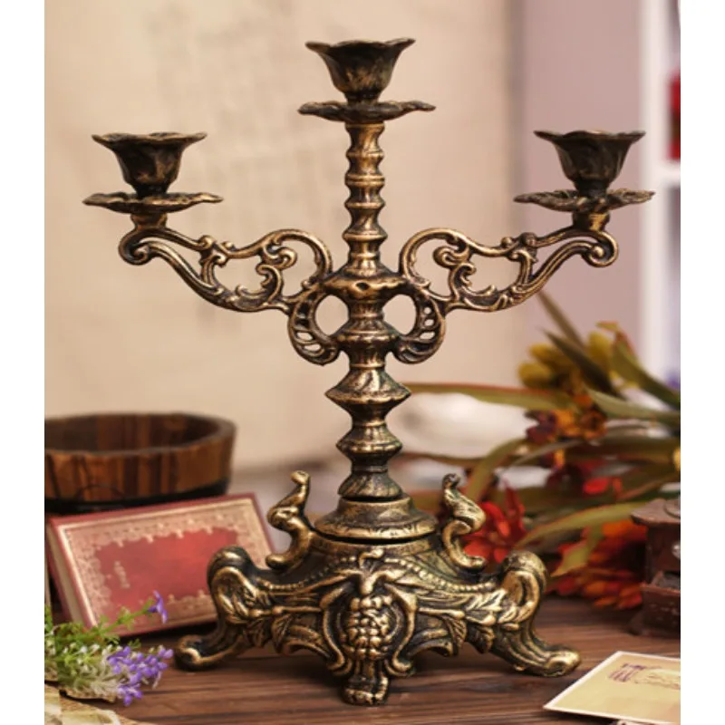 European-style noble candle holder, cast iron crafts, carved iron candle holder, wax holder, vintage candle , home wedding