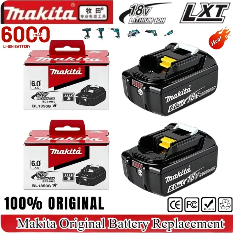 

100% Original Makita Battery 18V 6.0Ah LXT Li-ion Rechargeable Cell Compatible with BL1840BL BL1850B BL1860BL BL1830