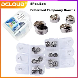 5Pcs/Box Dental Kids Primary Molar Crowns Stainless Steel Preformed Crown Temporary Crowns 1st 2nd Upper Lower Dentistry Therapy