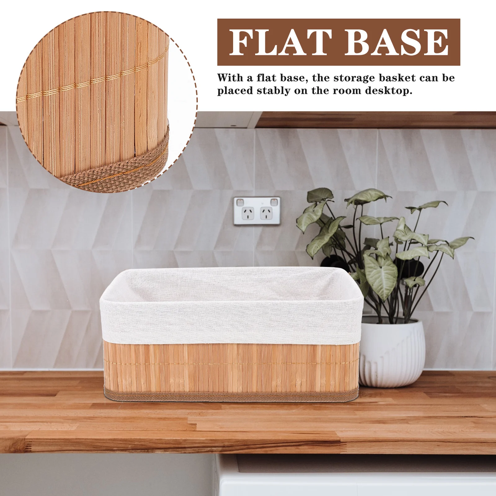 3 قطعة سلة التخزين المنسوجة ديكور المنزل منظم مكتب طاولة مكتبية ملحق النمط الرعوي الطبيعي متعدد الوظائف #3