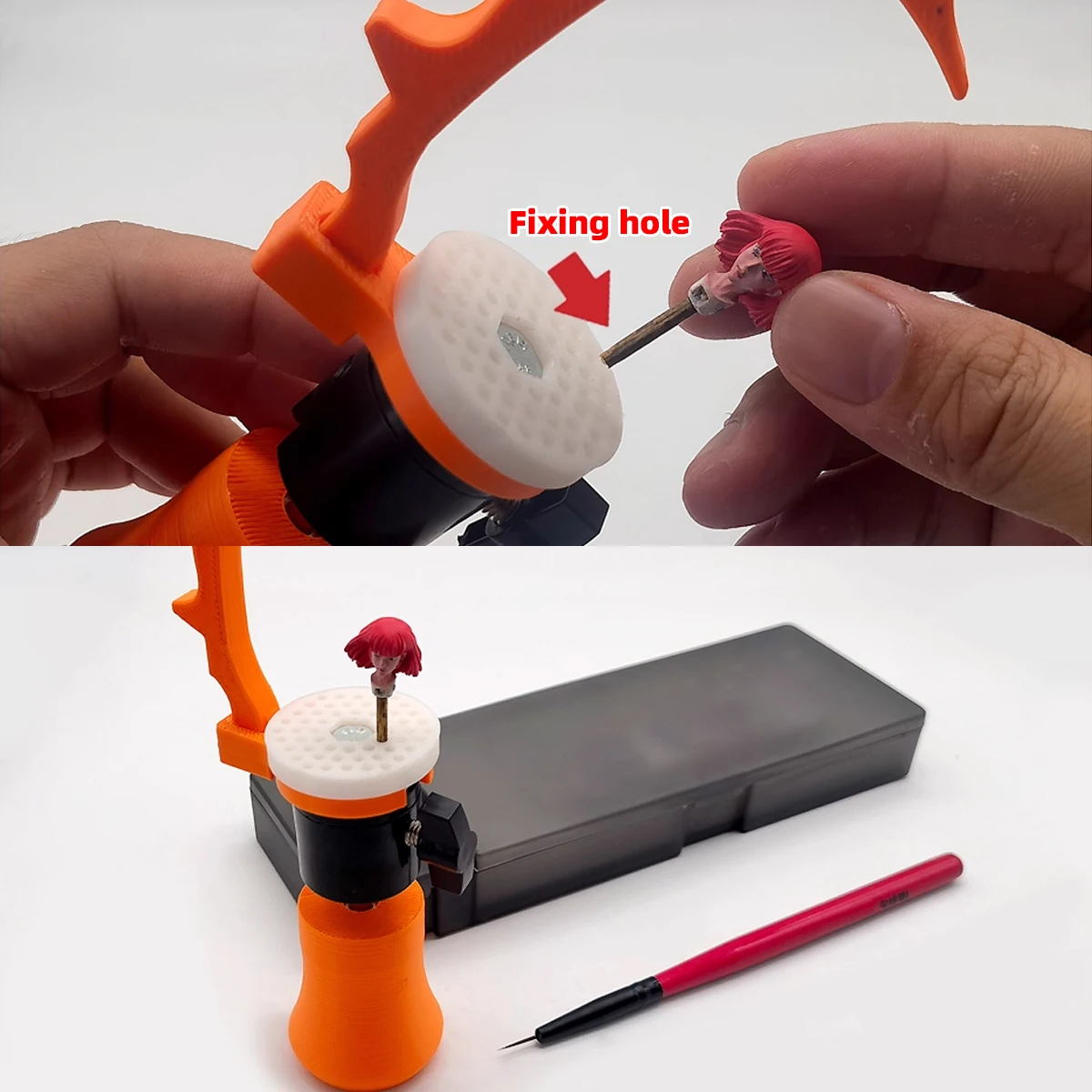 Modellbau-Miniatur-Malwerkzeuge Figurenmalerei-Griffhalter Clip-Ständer Bauvorrichtung 360 ° Schwenkbarer, drehbarer Skalenadapter für alle Waagen – Detail 2