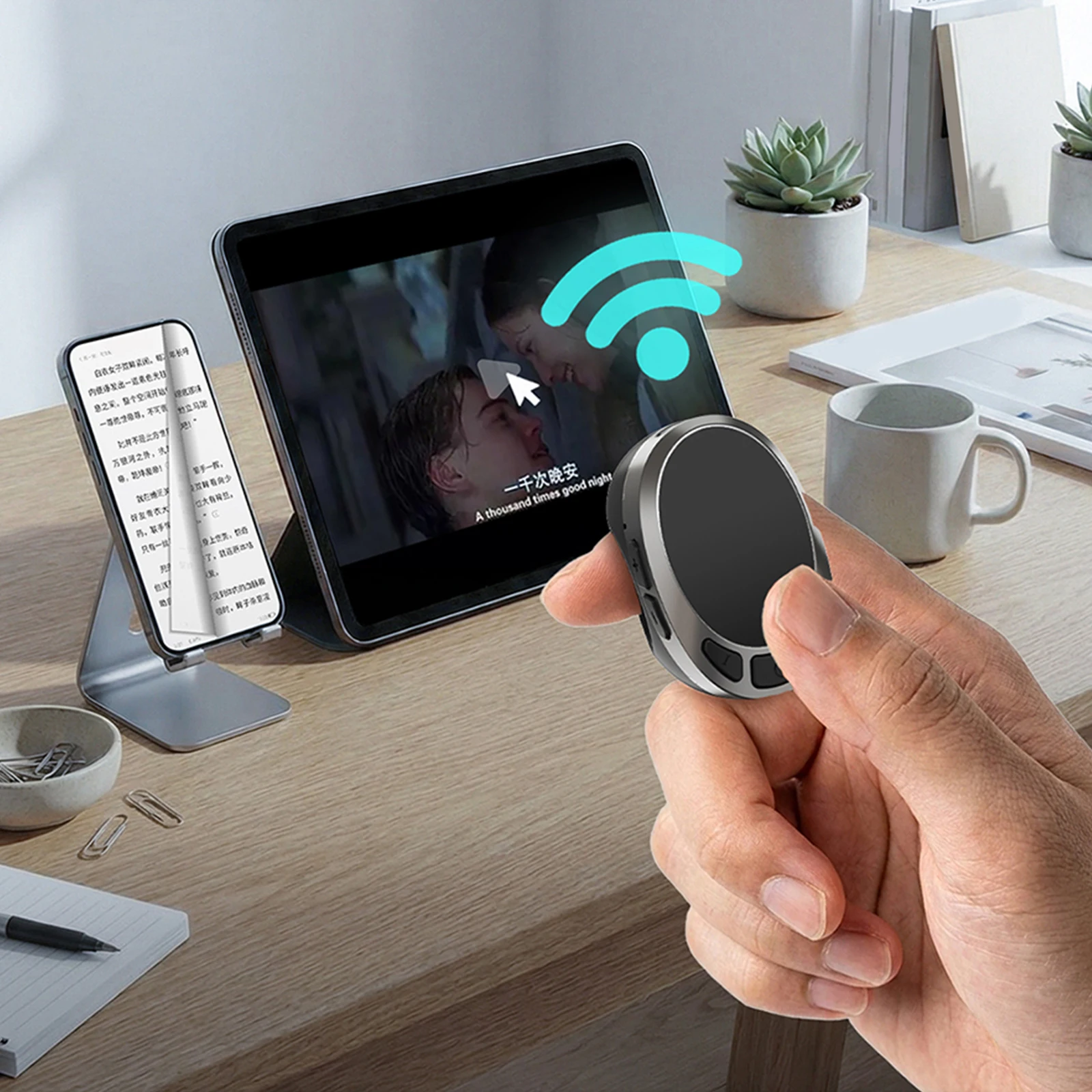 Bluetooth-compatible 5.3 Smart Touch Control Air Mouse Ring Finger Ring Mouse Wireless Page Turner for Android Tablet and iOS
