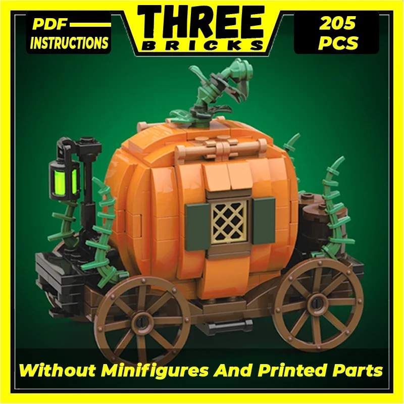 

Moc Building Bricks Halloween Model Pumpkin Carriage Technology Modular Blocks Holiday Gifts Toys For Children DIY Sets Assembly