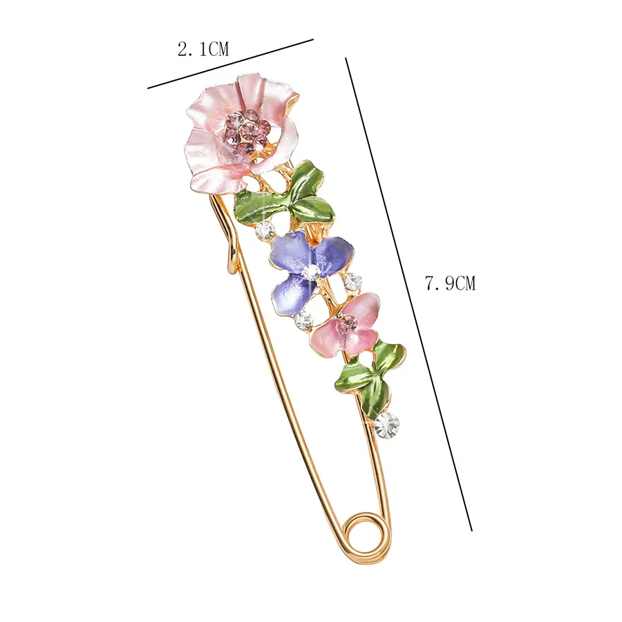Sweet Flower Shape Lapel Pin Inlaid Shiny Rhinestones Brooches All-match Versatile Corsage Accessories image 6