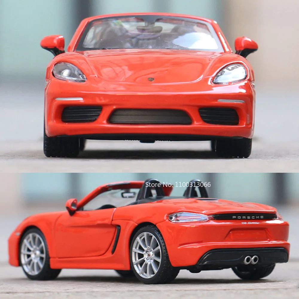 1/24 Porsche 718 Boxster Alloy Car Model High Simulation Vehicle Toy Four Wheel Suspension Design Sport Car Model for Boys Gifts