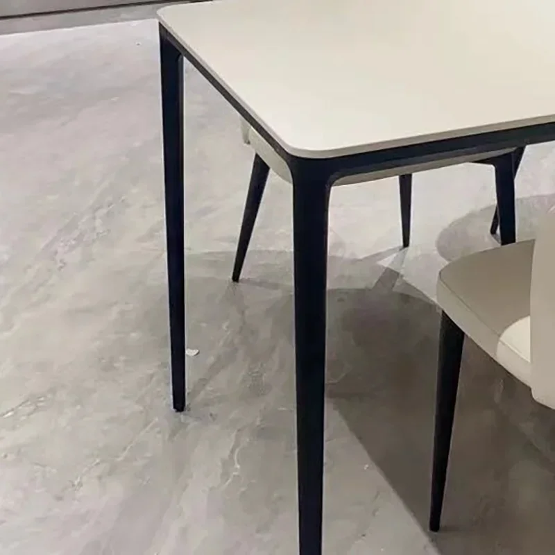 

Dining Table Chairs Combination Home Rounded Corners Modern Simple Minimalist Dining Table Black Mesa De Comedor Home Furniture