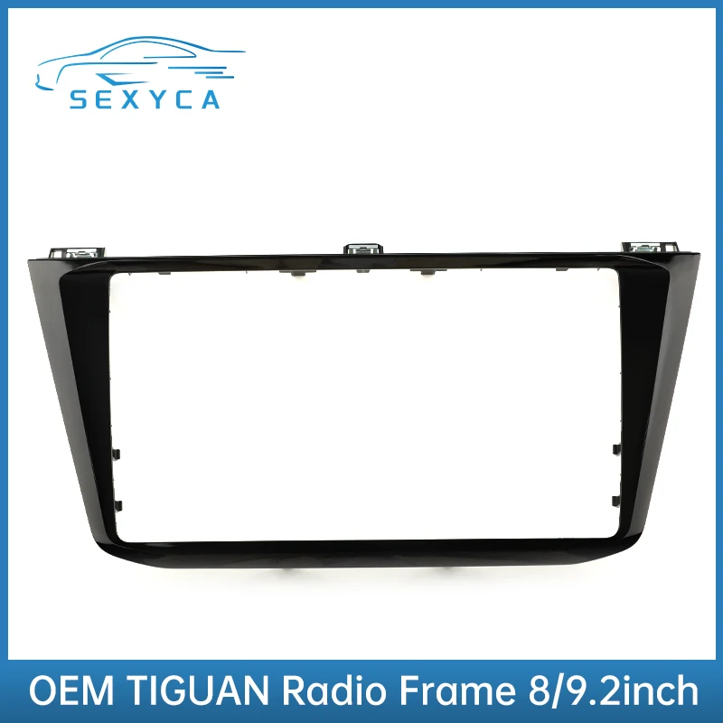 For VW Tiguan MK2 2017-2020 8inch 9.2 inch Glossy Black CD Panel trim MIB Radio Media unit Plates Decorative Frame