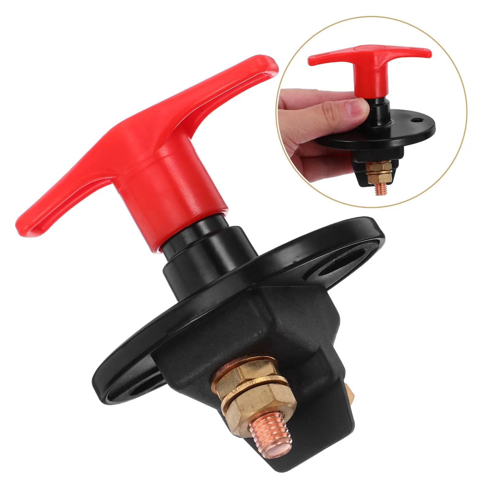 

Выключатель питания 24В для аккумулятора, изолятор отключения питания, простая установка, прочный компактный дизайн, фурнитура из цельной латуни для автомобиля, грузовика