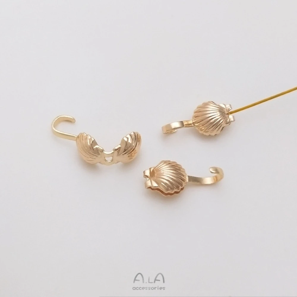 شل مشبك النحاس المشابك والخطاف 14K الذهب اللون زهرة على شكل الخماسي القلب هوك إغلاق مشبك DIY بها بنفسك المواد الملحقات #4