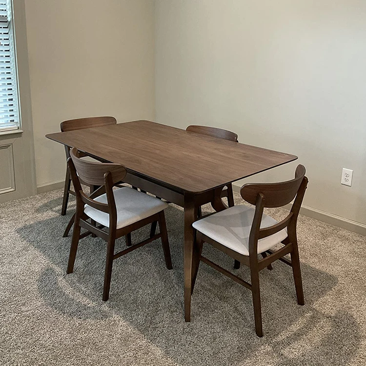 

Latest Design Kitchen 4 6 8 Dining Table and Chair Set Furniture Rectangle Solid Wood Table Set Dining