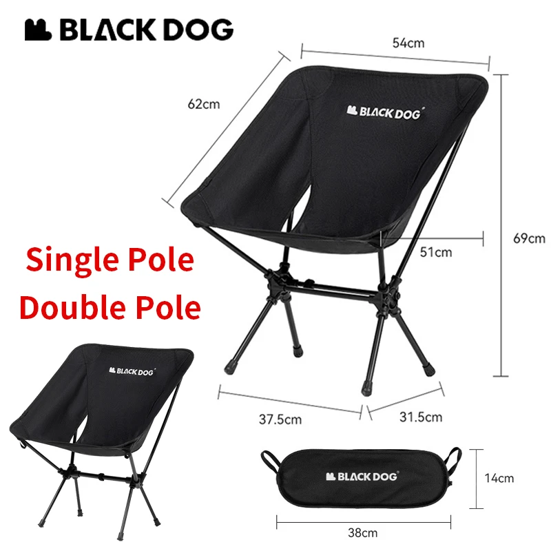 

Naturehike BLACKDOG Ultralight Folding Chair Aluminum Alloy Camping Outdoor Fishing Lightweight Moon Chair Load 120kg Portable