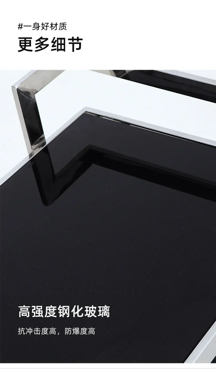 Подвижный простой креативный стеклянный край, журнальный столик для спальни, гостиной, бытовой, из нержавеющей стали, современный квадратный угол, несколько