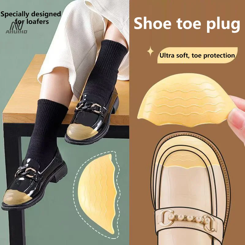 1Pair Anti Forward Sliding Forefoot Insert Pads PU Foam Toe Plug Reduce Size Inserts Soft Shoe Accessories Toe Protector