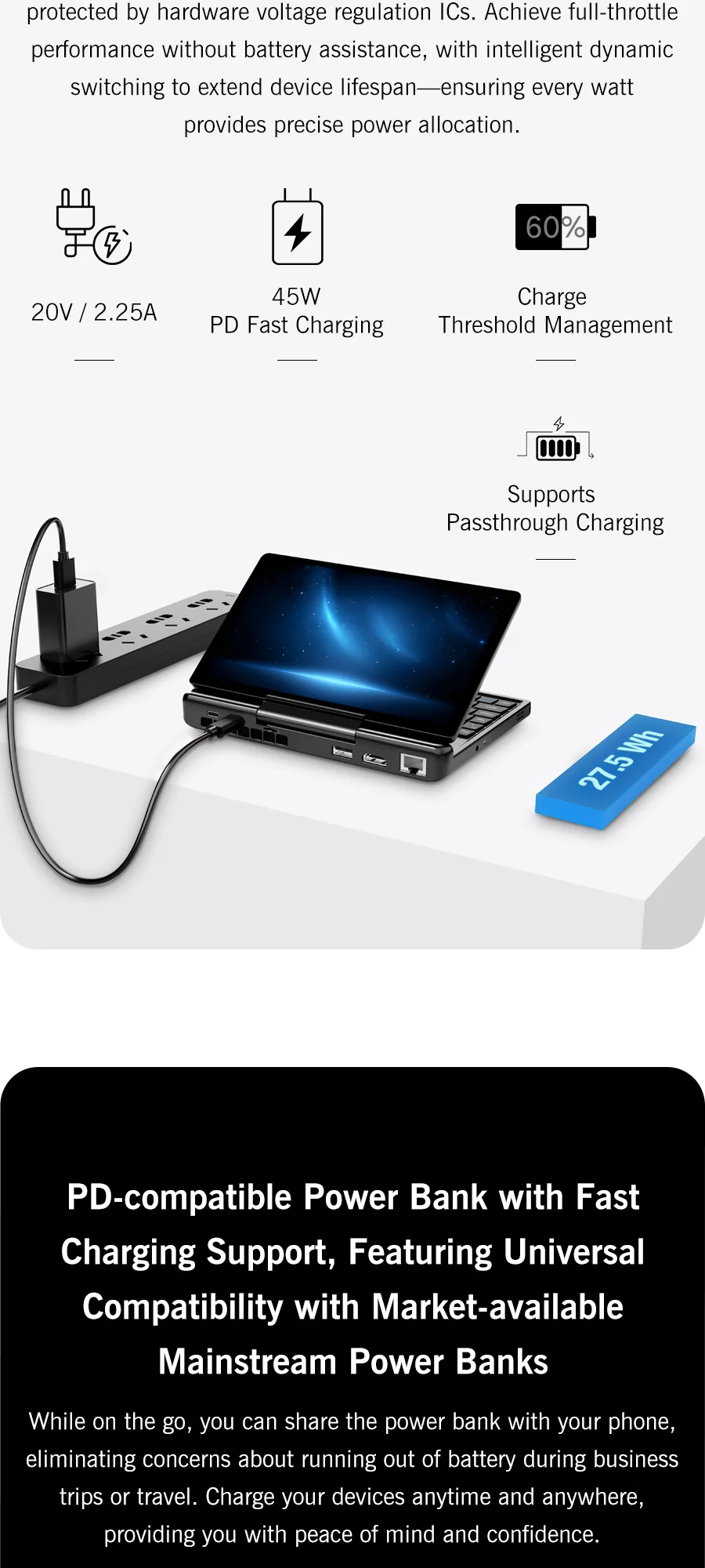 New 7-inch Screen Mini Laptop GPD MicroPC 2 Intel® Core™ I3-N250 16GB/512GB Portable Laptop Computer Notebook Windows 11