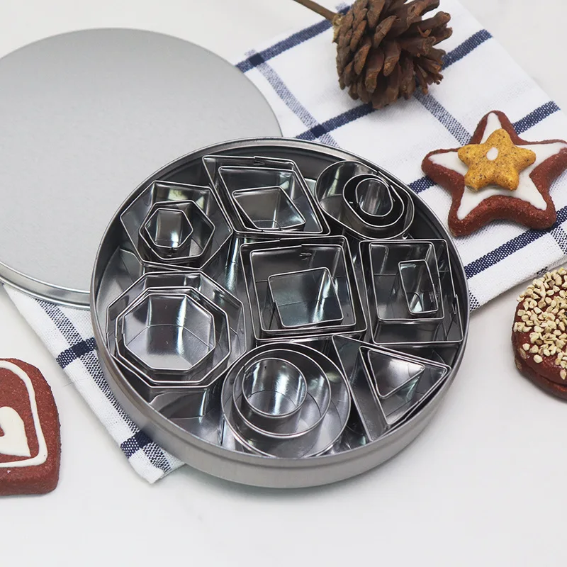 Stainless Steel Sugar Biscuit Press Stamp Embosser Cookie Cutter DIY Fondant Cake Mold Pastry Decor Baking Accesories