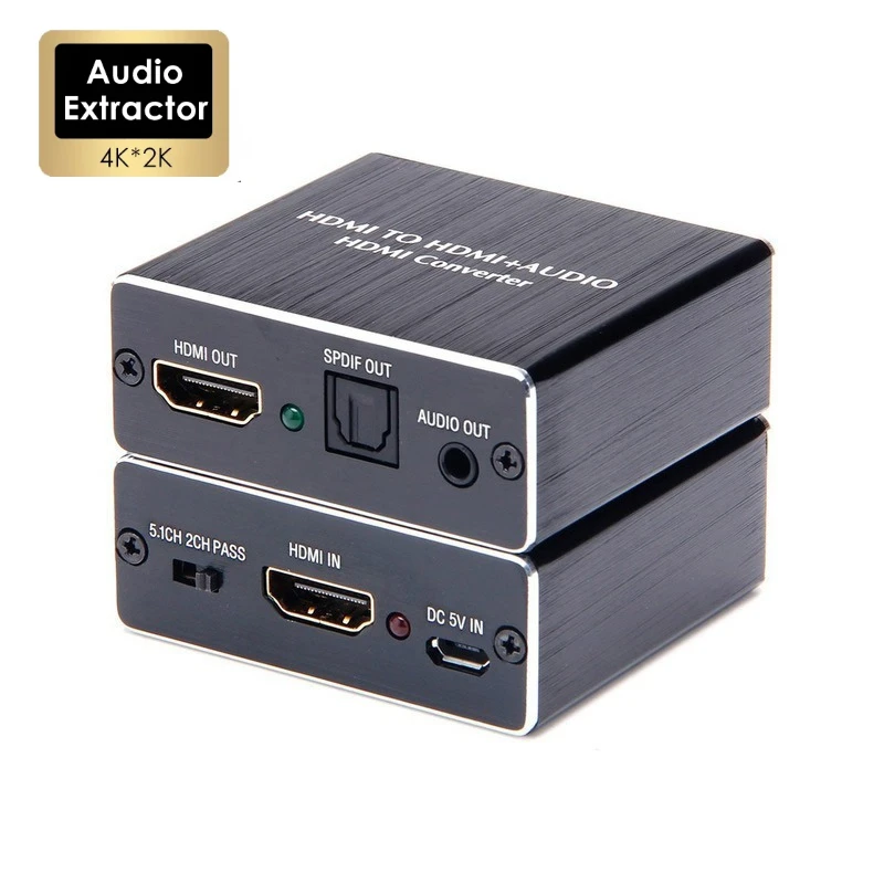 4K X 2K Video Audio Extractor HDMI-Compatible To 3.5MM Audio Converter SPDIF Optical TOSLINK Stereo Out Splitter Adapter