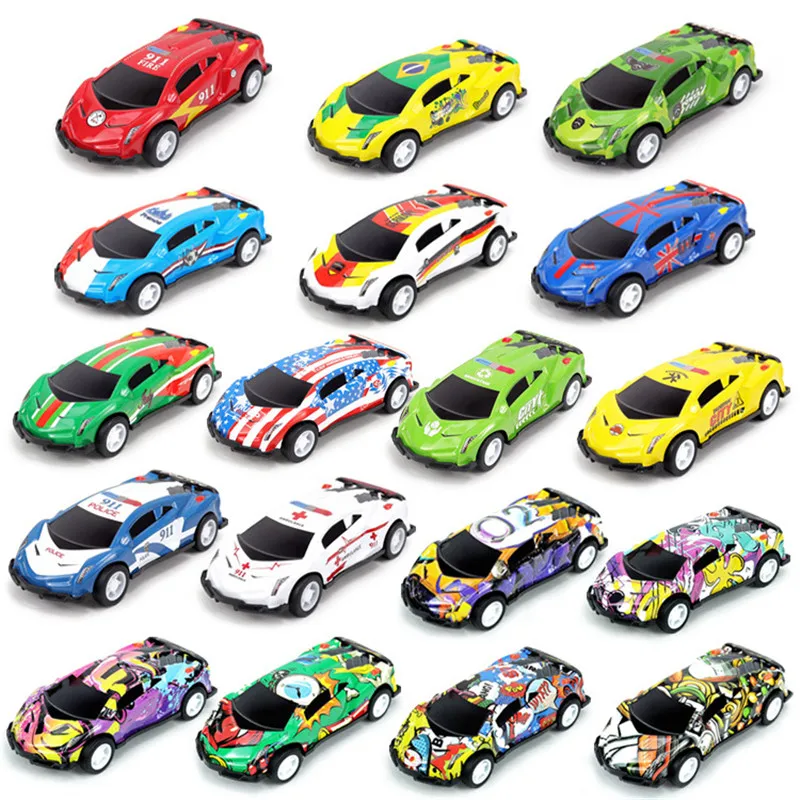 6Pcs Alloy Racing Car Model Toy Mini Iron Sheet Car Rebound Vehicle Sports Car Home Ornament Children Educational Toys Boy Gift