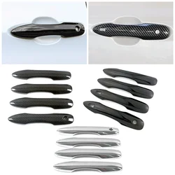 For Toyota Camry Corolla Avalon Prius 2018 2024 Exterior Trim Door Handle Cover Protector ABS Chrome Black Carbon Decor Caps