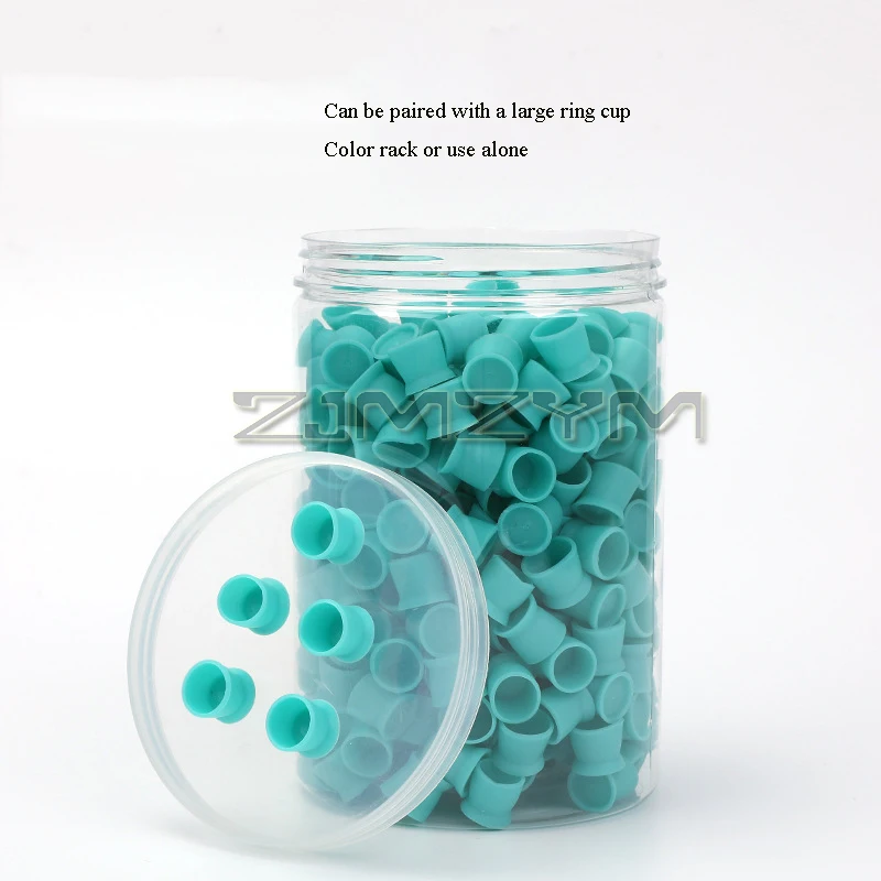 300 uds/barril tazas de tinta para tatuaje Microblading de silicona taza de tinta de goma suave para maquillaje taza de pigmento accesorios de tatuaje desechables