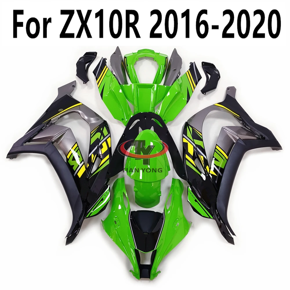 Bright Green Yellow Black Prints Motorcycle For Kawasaki ZX10R ZX 10R 2016-2017-2018-2019-2020 Full Fairing Kit Bodywork Cowling