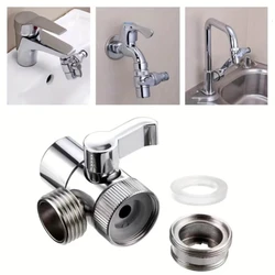 Universal Faucet Splitter for Kitchen Bathroom Toilet and Shower Diverter Valve Water Tap Connector with Easy Switch Adapter
