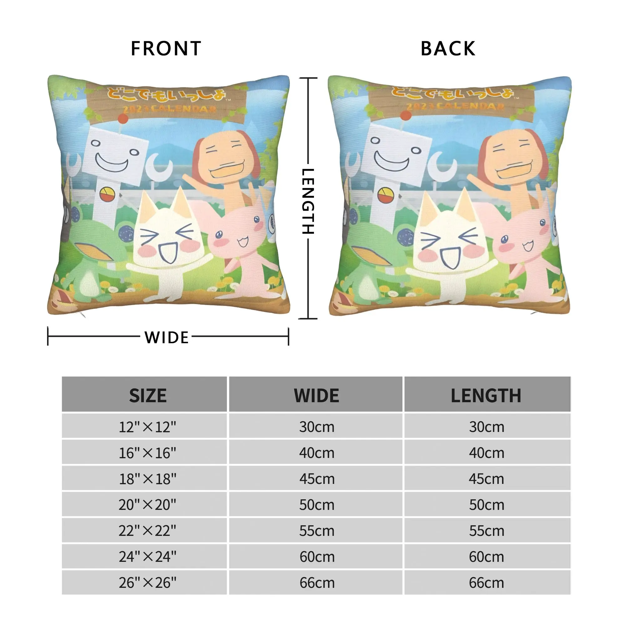 Toro Inoue Cat Pillowcase Polyester Cushion Cover Decor Kawaii Neko Throw Pillow Case Cover Home Zipper 45*45cm