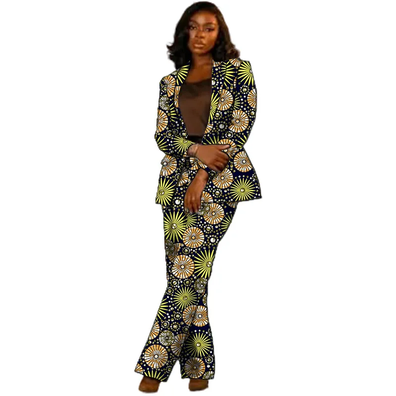 

Original Design Women's Suit Blazer&Pant Set Customized Ankara Outfits Tailor Made African Trends