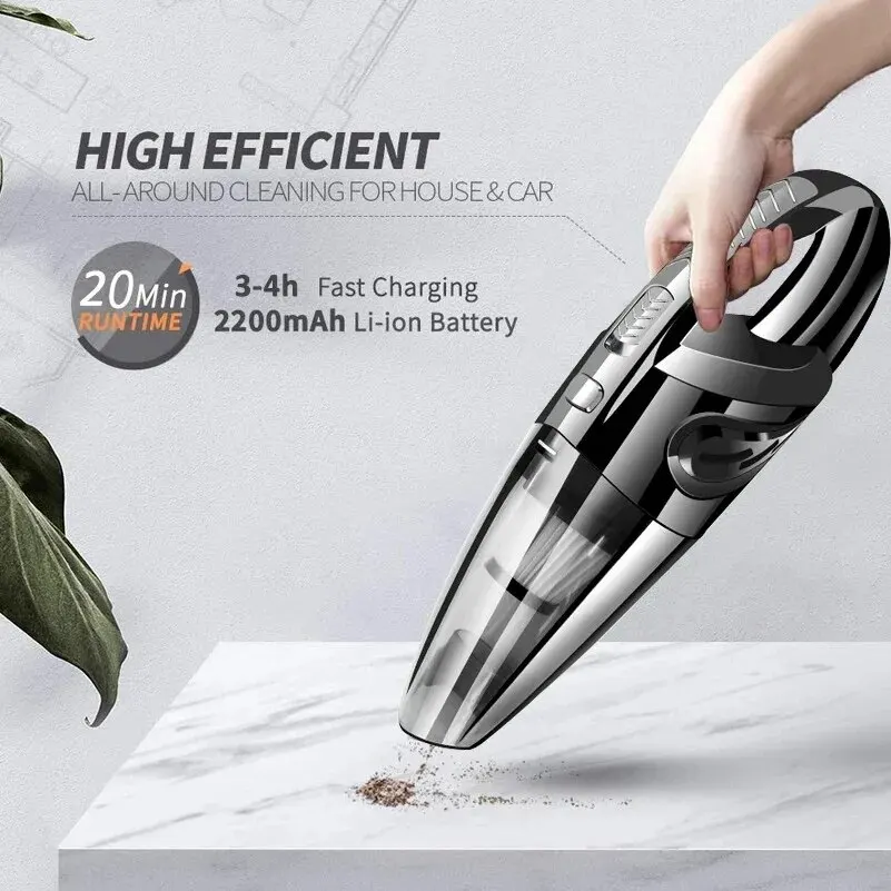 Wireless Vacuum Cleaner Powerful Cyclone Suction Rechargeable Handheld Car Vacuum Cleaner Quick Charge for Car Home Pet Hair