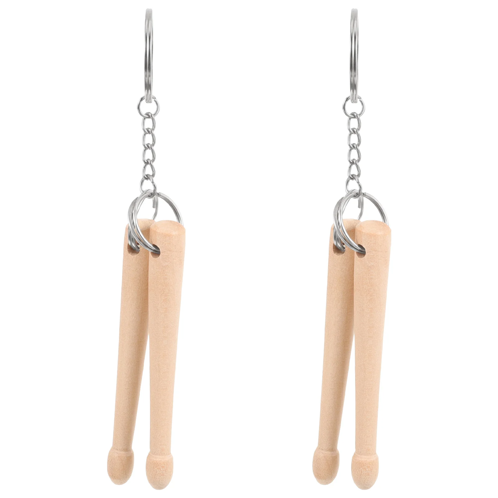 

2pcs Mini Drum Stick Keychain Wood Drumstick Key Ring Small Key Chain Unique Drum Sticks Pendant Fashion Delicate Natural Wood