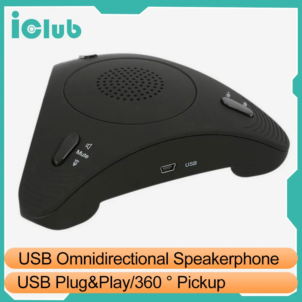 Conference USB Microphone Omnidirectional Computer Desktop Mic 360° Voice Pickup Omnidirectional Condenser PC Mic for Video