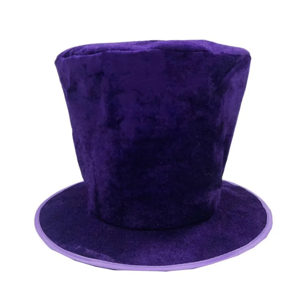 Extra Tall Halloween Top Hat Soft Women Men Flat Top Magician Hat Gentleman Performance Velvet Stage Performance Hat
