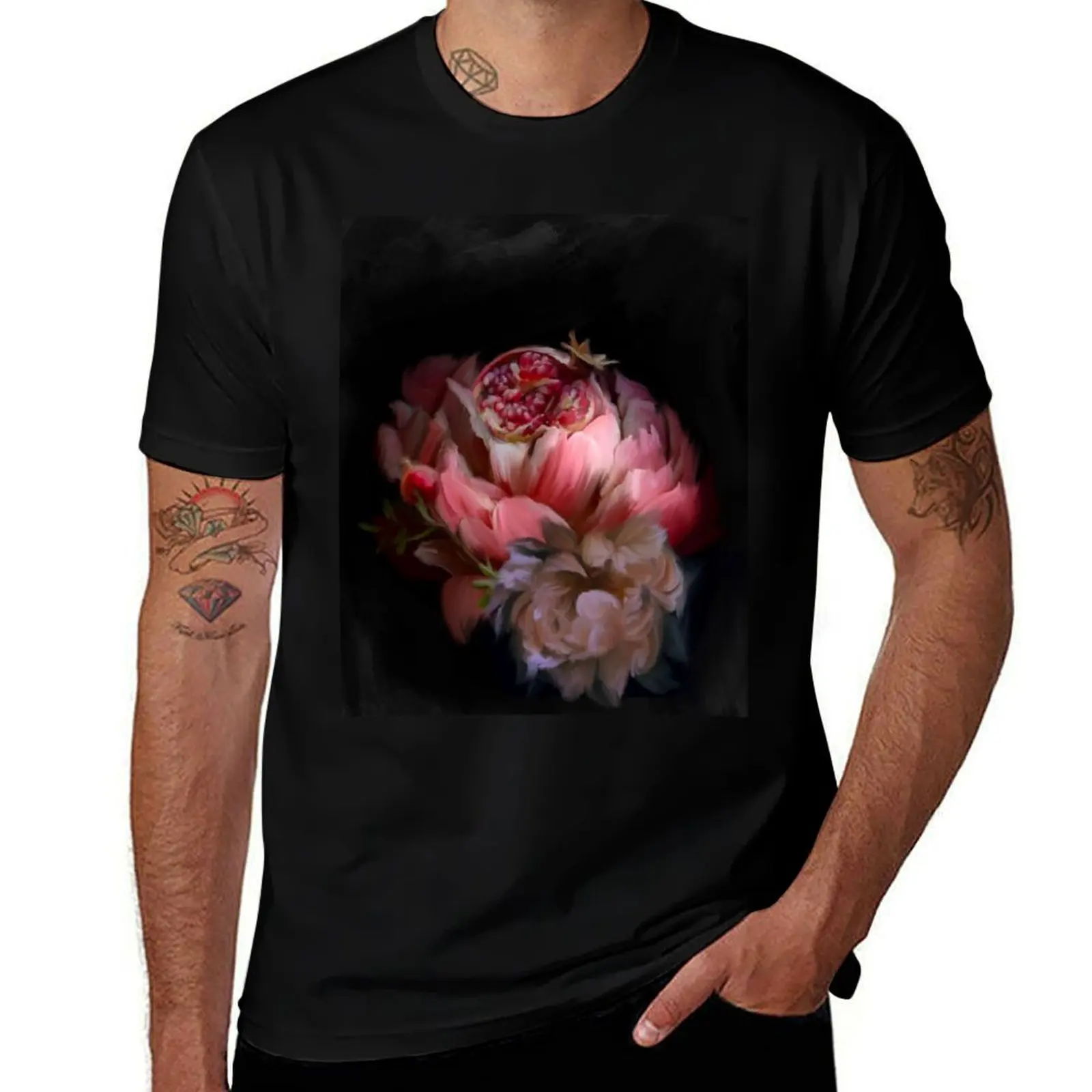 

Pomegranate and Peonies T-Shirt t shirt man designer man t shirt designer
