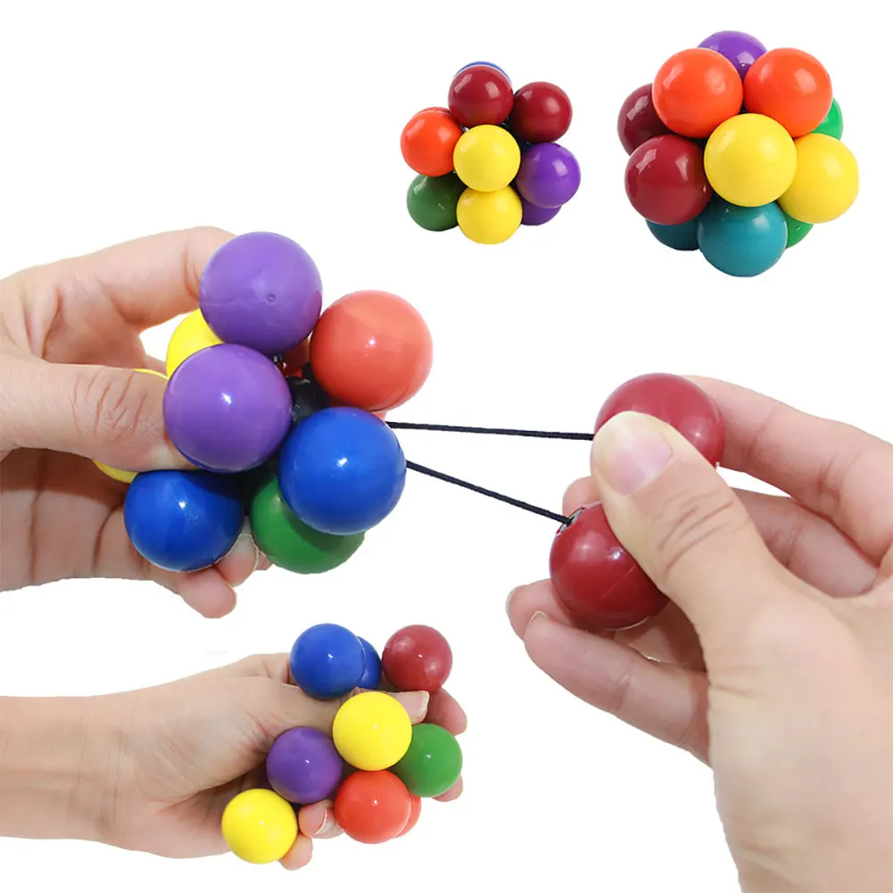 Stress Relief Squeeze Toy para Adultos e Crianças, Atomic Fidget Ball, Brinquedos Sensoriais, Exercícios de Mão, Bolas de Massagem, Autismo Presentes