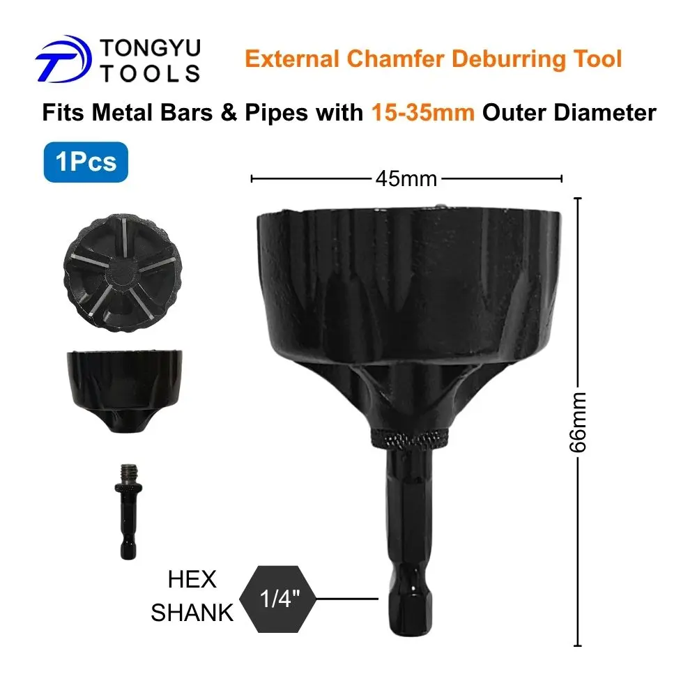 Externes Entgratungswerkzeug für Fasen 3-20mm 15-35mm Hartmetallklinge 1/4" Sechskantschaft Gratentferner für Metallstangen- und Schraubengewindereparaturen – Detail 5