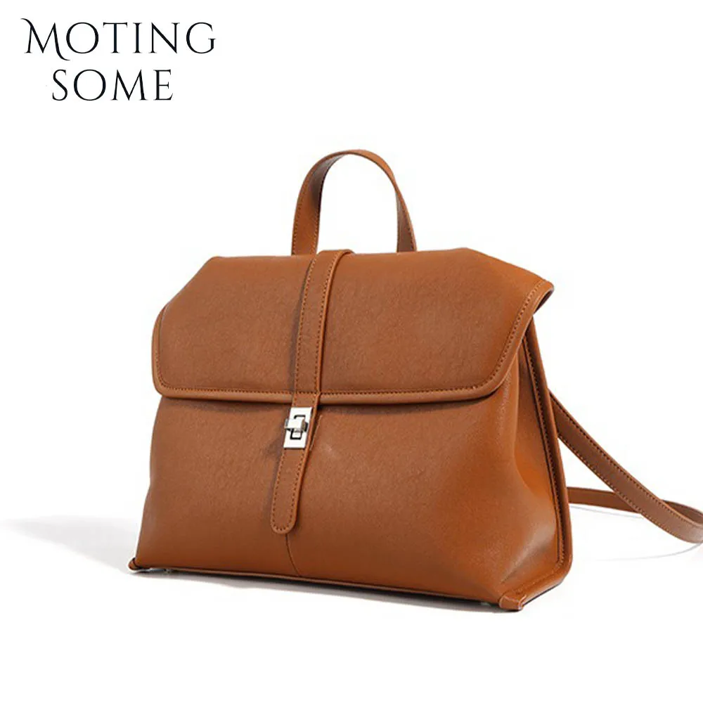 

Motingsome Retro Messenger Bags Frist Layer Cowhide Roomy Shoulder Bags Vacation Lady Satchel Crossbody Handbag Pouch 2024 New