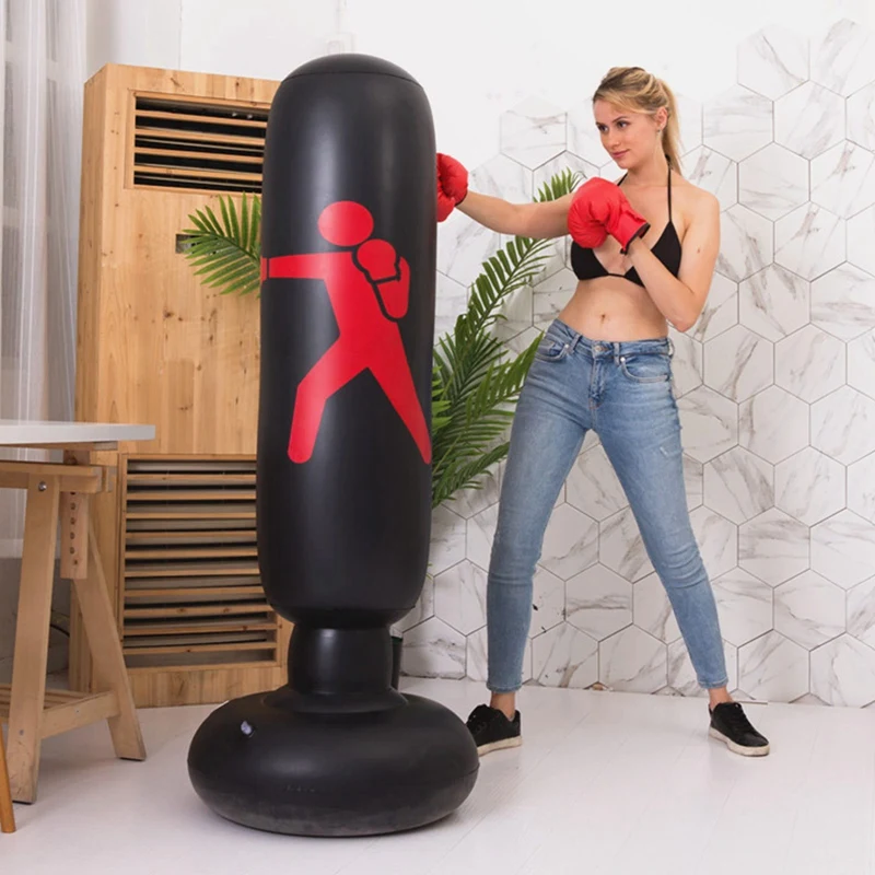 

160cm Inflatable Boxing Column Adult Fitness Decompression Stress Relief Boxing Target Heavy Training Standing Punching Bag New