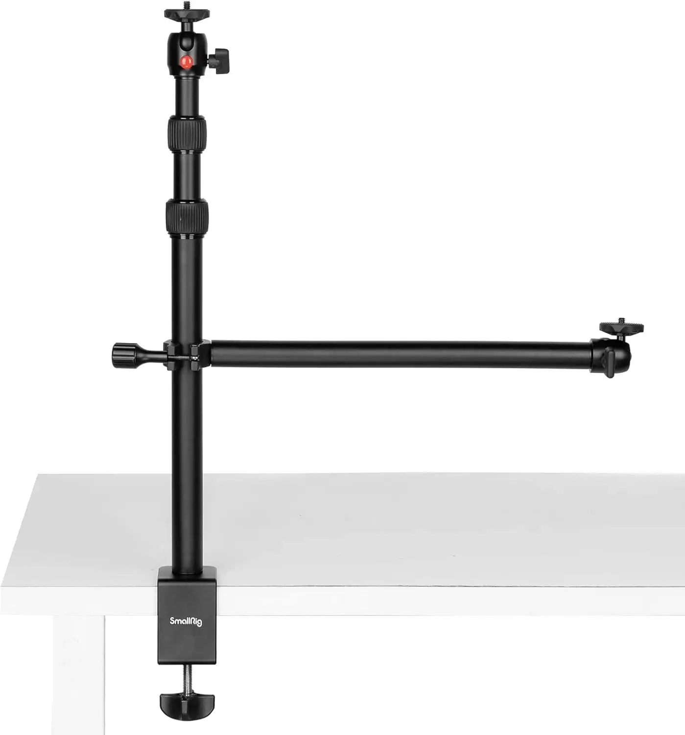 

Camera Desk Mount Table Stand with Magic Arm and 1/4" Ball Head, 13"-35.4" Adjustable Light Stand, Tabletop C Clamp for