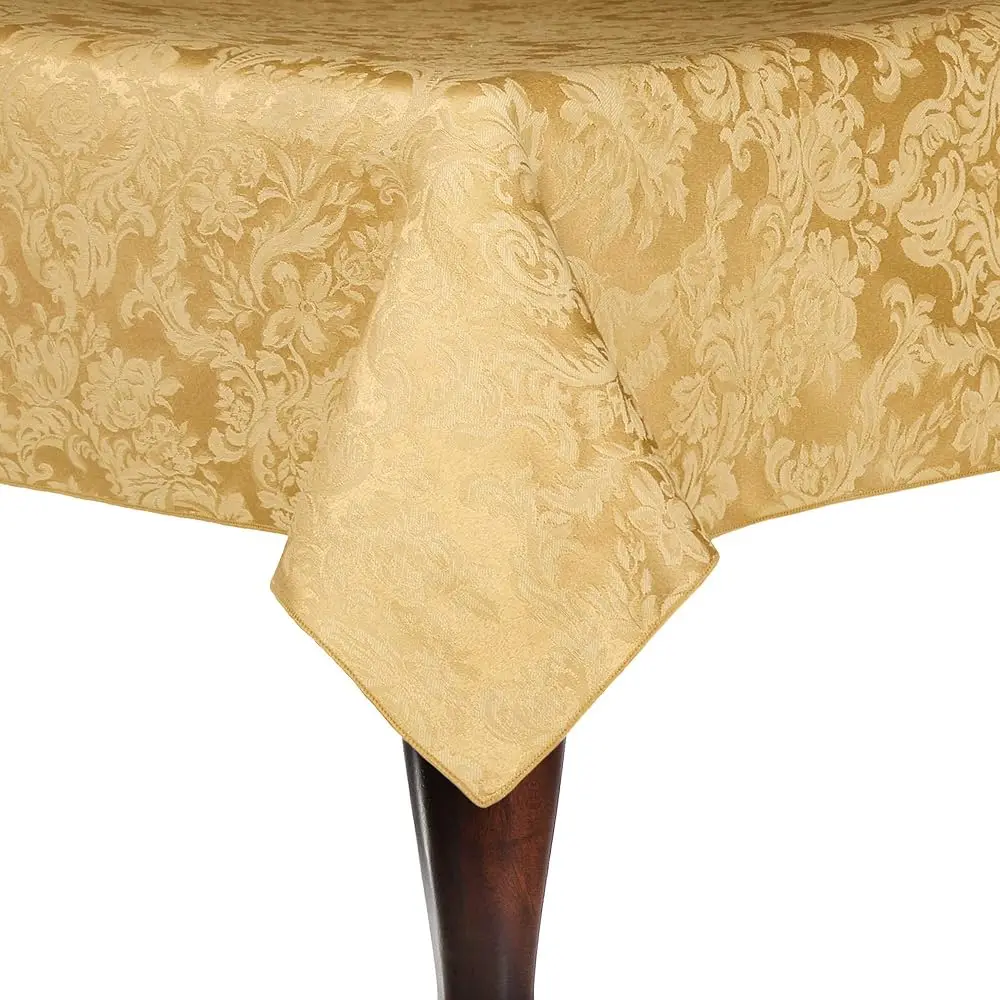 

Miranda 60 X 120-Inch Rectangular Damask Tablecloth Dijon Gold
