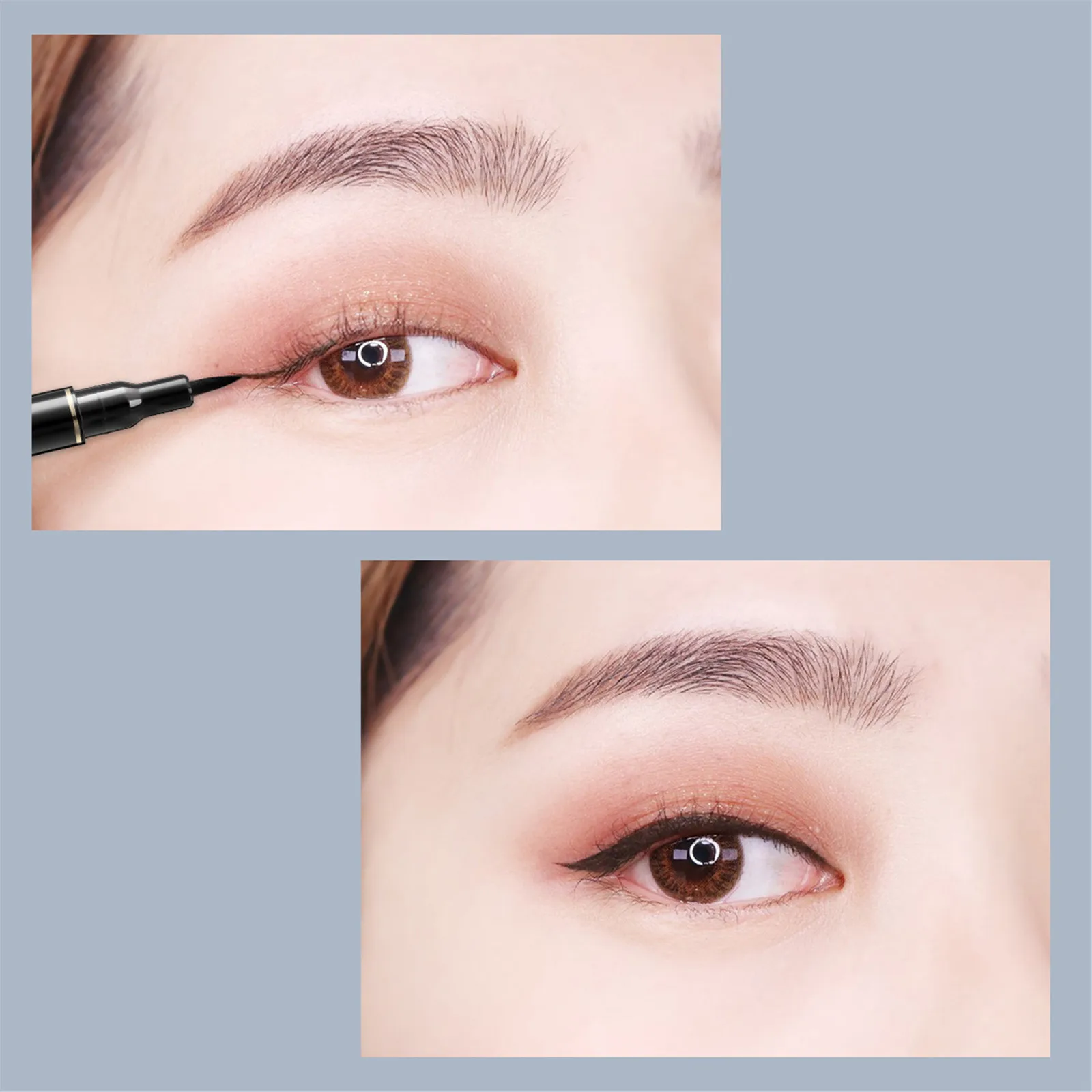 Lápiz Delineador de ojos líquido fácil, resistente al agua, secado rápido, sello negro, lápiz delineador de ojos, maquillaje para mujeres, cosméticos, potenciador de cejas de 1ml