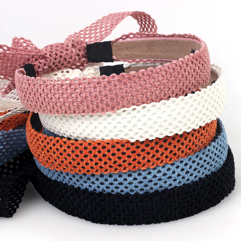 Crianças sólida verificação fita grampos de cabelo headbands meninas bebê moda casual elástico elegante rendas bonito arcos hairpin acessório de cabelo