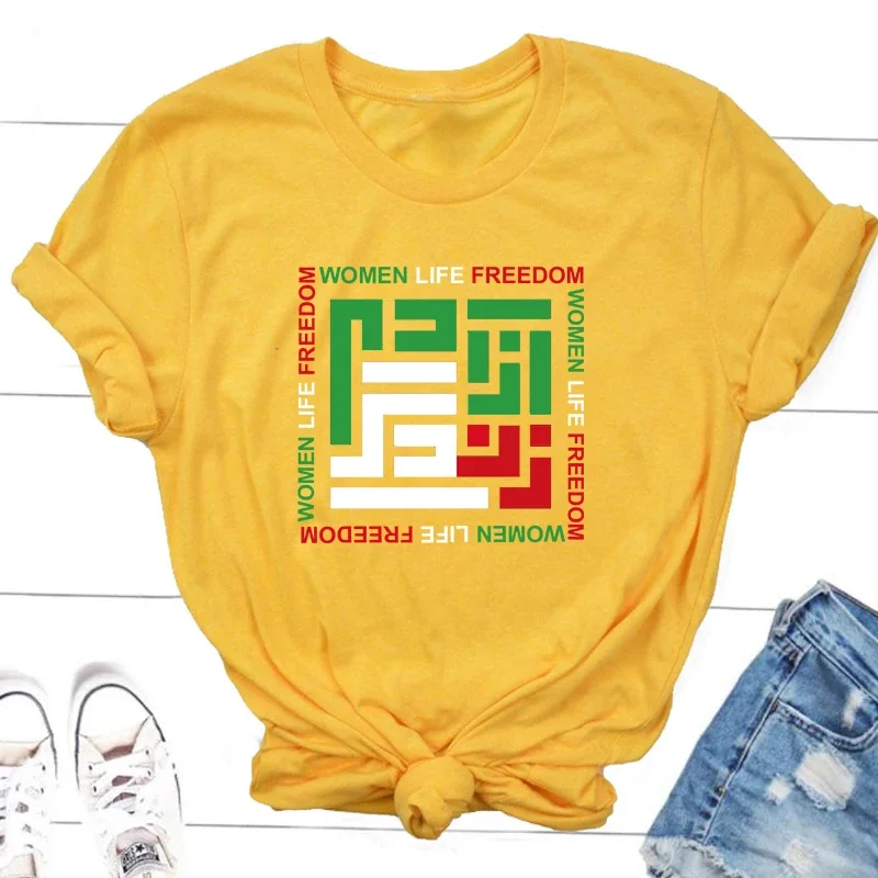 Mahsa Amini T Shirt Cotton Women Life Freedom femminista Tshirt Women Rights iran Zan Zendgi Azad T-Shirt Girl Power Tees