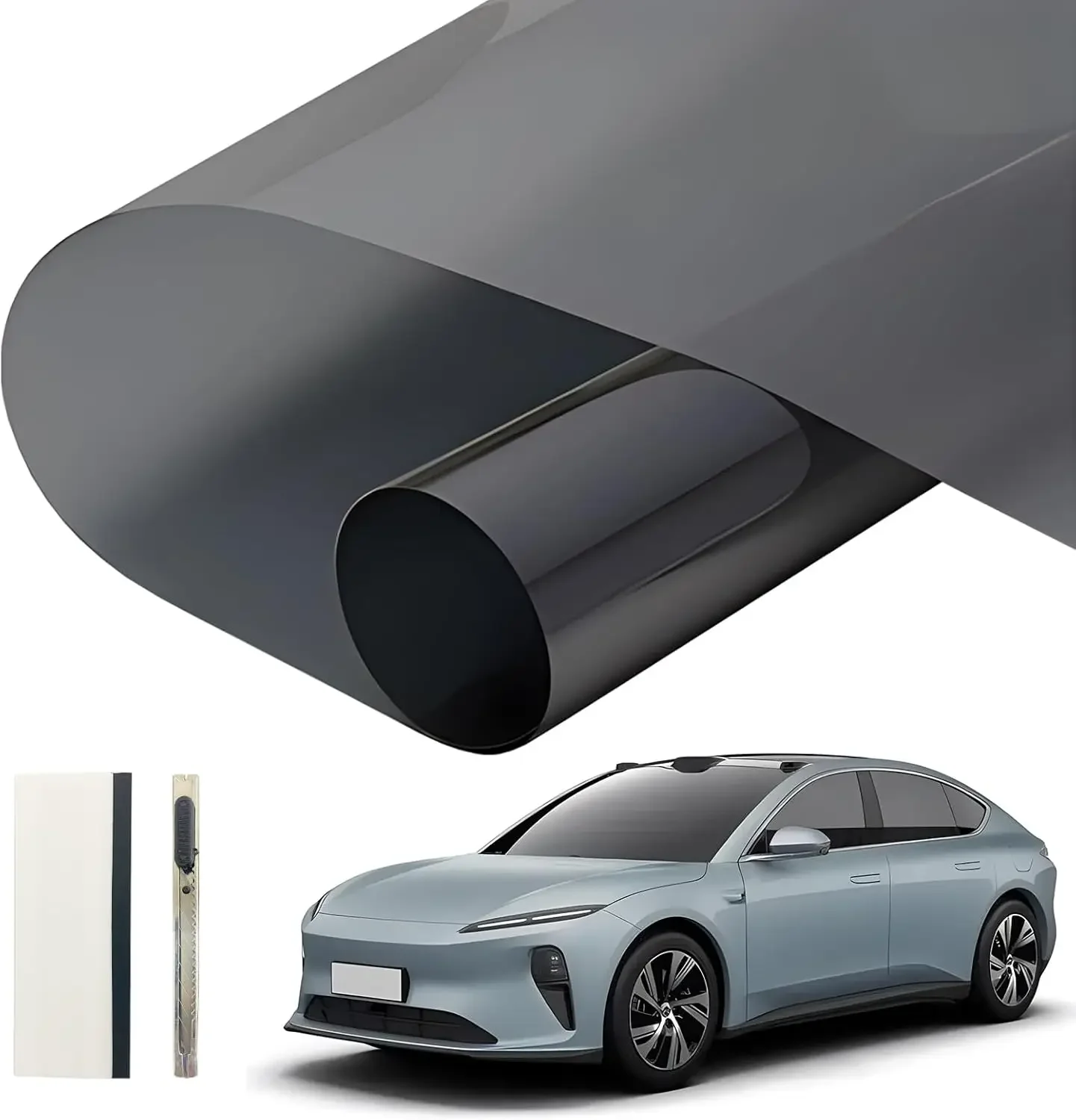 

Высококачественная Тонировочная пленка 1PLY HD Carbon 20% VLT для окон с установочными инструментами, идеально подходит для конфиденциальности и защиты от солнца в автомобиле