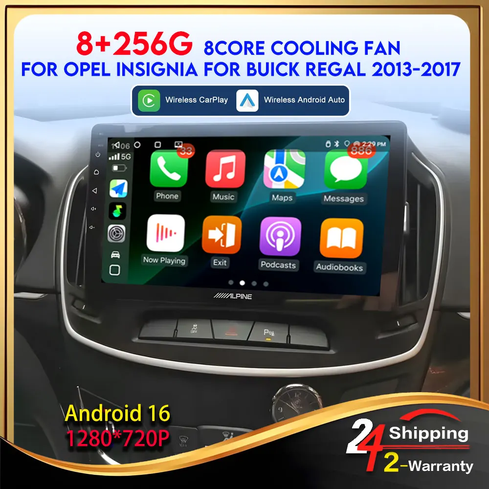 For Opel Insignia For Buick Regal 2013-2017 Multimedia Automotive  DSP 48EQ Subwoofer Car Radio Bluetooth Auto Car Play  MP5 4G